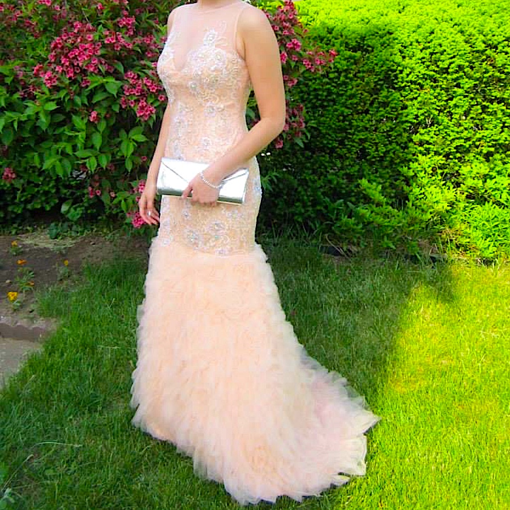 Camille Le Vie Blush Illusion Prom Dress